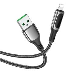 Cablu USB la Lightning, 2.4A, 1.2m - Hoco Extreme (S51) - Black Negru
