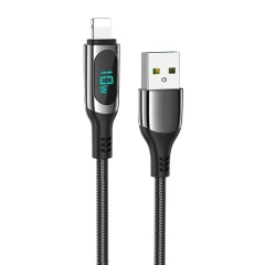 Cablu USB la Lightning, 2.4A, 1.2m - Hoco Extreme (S51) - Black Negru