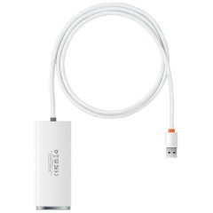Hub USB la 4x USB 3.0, Type-C, 1m - Baseus Lite Series (WKQX030102)  - White