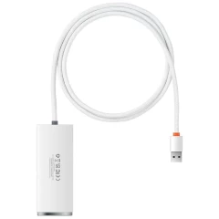 Hub USB la 4x USB 3.0, Type-C, 1m - Baseus Lite Series (WKQX030102)  - White Alb