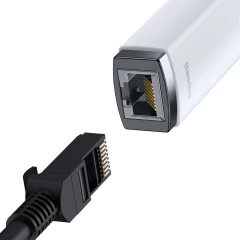 Adaptor USB to RJ45 LAN Port, 1000Mbps - Baseus Lite Series (WKQX000102) - White Alb