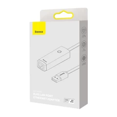 Adaptor USB to RJ45 LAN Port, 1000Mbps - Baseus Lite Series (WKQX000102) - White Alb