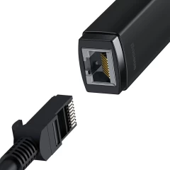 Adaptor USB-C to RJ45 LAN Port, 1000Mbps - Baseus Lite Series (WKQX000301) - Black Negru