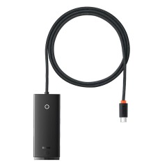 Hub USB-C la 4x USB 3.0, Type-C, 1m - Baseus Lite Series (WKQX030401) - Black