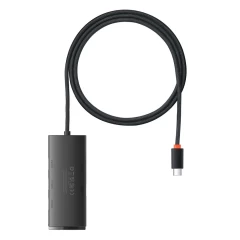 Hub USB-C la 4x USB 3.0, Type-C, 1m - Baseus Lite Series (WKQX030401) - Black Negru