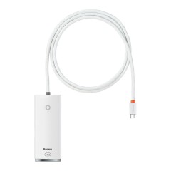 Hub USB-C la 4x USB 3.0, Type-C, 1m - Baseus Lite Series (WKQX030402) - White