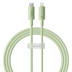 Cablu Type-C to Lightning, Fast Charging, 20W, 480Mbps, 1m - Baseus Habitat Series (P10360201631-00) - Natural Green verde deschis