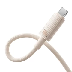 Cablu Type-C to USB-C, Super Fast Charge, 100W, 480Mbps, 1m - Baseus Habitat Series (P10360202421-00) - Wheat Pink Roz