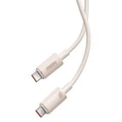 Cablu Type-C la USB-C, Super Fast Charge, 100W, 480Mbps, 2m - Baseus Habitat Series (P10360202421-01) - Wheat Pink Roz