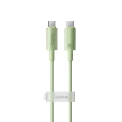 Cablu Type-C la USB-C, Super Fast Charge, 100W, 480Mbps, 1m - Baseus Habitat Series (P10360202631-00) - Natural Green verde deschis