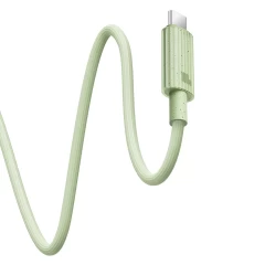 Cablu Type-C la USB-C, Super Fast Charge, 100W, 480Mbps, 2m - Baseus Habitat Series (P10360202631-01) - Natural Green verde deschis