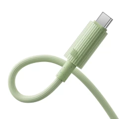 Cablu Type-C la USB-C, Super Fast Charge, 100W, 480Mbps, 2m - Baseus Habitat Series (P10360202631-01) - Natural Green verde deschis