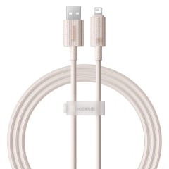 Cablu USB la Lightning, 480Mbps, 2.4A, 1m - Baseus Habitat Series (P10360200421-00) - Wheat Pink
