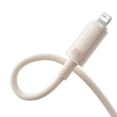 Cablu USB la Lightning, 480Mbps, 2.4A, 1m - Baseus Habitat Series (P10360200421-00) - Wheat Pink Roz