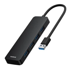 Hub USB la 4x USB 3.0, 5Gbps, 15cm - Baseus UltraJoy Series (B0005280B111-00) - Black Negru