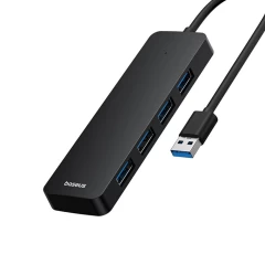 Hub USB la 4x USB 3.0, 5Gbps, 1m - Baseus UltraJoy Series (B0005280B111-03) - Black Negru