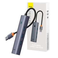 Hub USB la 3 x USB 3.0, RJ45 - Baseus UltraJoy Series (B0005280A813-01) - Space Grey Gri