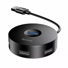 Hub USB la USB 3.0, 3x USB 2.0, Micro-USB, 10cm - Baseus Airjoy (CAHUB-F01) - Black