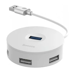 Hub USB la USB 3.0, 3x USB 2.0, Micro-USB, 10cm - Baseus Airjoy (CAHUB-F02) - White 