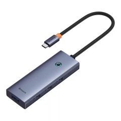 Hub Type-C la HDMI, 4xUSB, Type-C, 4K@60Hz - Baseus UltraJoy (B00052807813-01) - Space Grey Gri