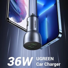 Incarcator Dual USB, Fast Charging, 36W, 3A - Ugreen (10144) - Dark Blue Albastru