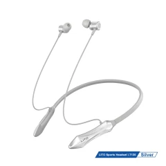 Lito - Bluetooth Earphones (LT-V135) - Wireless Neckband Earbuds for Sport, with Microphone, Bluetooth V5.3, 160mAh - Silver Argintiu