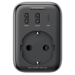 Incarcator Priza EU, 2x USB, Type-C la US, Fast Charging, 30W - Ugreen (15289) - Black Negru