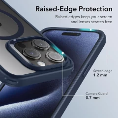 Husa pentru iPhone 15 Pro - ESR Classic Hybrid HaloLock - Clear Dark Blue 