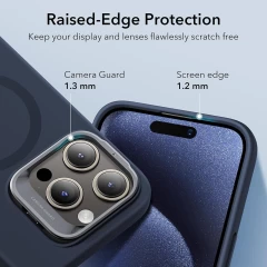 Husa pentru iPhone 15 Pro - ESR Cloud Soft HaloLock Kickstand - Dark Blue Albastru