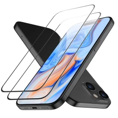 Folie pentru iPhone 15 Plus (set 2) - ESR Tempered Glass - Black Negru