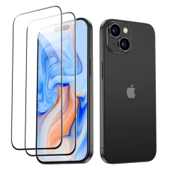 Folie pentru iPhone 15 Plus (set 2) - ESR Tempered Glass - Black Negru