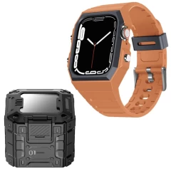 Husa pentru Apple Watch 4 / 5 / 6 / SE / SE 2 / 7 / 8 / 9 (44mm/45mm) + Curea - Lito Sport RuggedArmor (LS005) - Orange Portocaliu