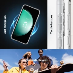 Husa pentru Samsung Galaxy S23 FE - Spigen Ultra Hybrid MagSafe OneTap Ring - Clear transparenta