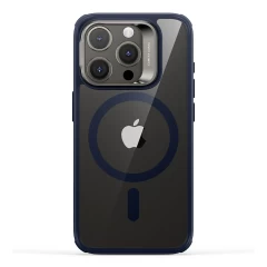 Husa pentru iPhone 15 Pro Max - ESR Classic Hybrid HaloLock Kickstand - Clear Dark Blue Albastru