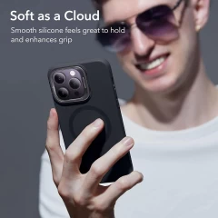 Husa pentru iPhone 14 Pro Max - ESR Cloud Soft HaloLock Kickstand - Black Negru