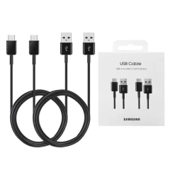 Samsung - (2 Pack) Original Data Cable (EP-DG930MBEGWW) - USB-A to Type-C 2A, 480Mbps, 1.5m - Black (Blister Packing) Negru