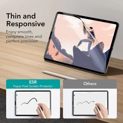 Folie pentru iPad Air 4 / 5 / 6 (2020/2022/2024) / iPad Pro 11 (2018 / 2020 / 2021 / 2022) - ESR Paper-Feel Magnetic - Clear Negru