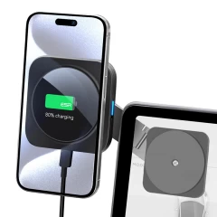 ESR - Premium Car Holder with Wireless Charging HaloLock (2B514) - Magnetic MagSafe for Tesla Models 3/Y/X/S Screen - Black Negru