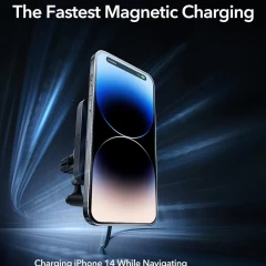 ESR - [3pcs Bundle] Premium Wireless Car Charging Set HaloLock (2C570) - with MagSafe CryoBoost for Air Vent, 36W - Black Negru