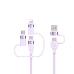 Cablu de Date 6in1, USB, Type C la Lightning, USB, Type C, Fast Charging, 100W, 1.2m - Usams (US-SJ645) - Purple Mov