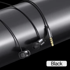 Casti Audio cu Fir si Microfon, Jack 3.5mm, 1.2m - Usams EP-46 Mini (HSEP4601) - Black Negru