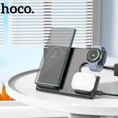 Statie de Alimentare pentru Telefoane, Samsung Watch, AirPods, 15W - Hoco (CQ2) - Black Negru