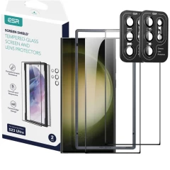 Folie Ecran pentru Samsung Galaxy S23 Ultra + Folie Camera (set 2) - ESR Screen Shield - Clear transparenta