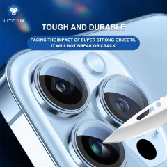 Folie pentru iPhone 15 Pro / 15 Pro Max - Lito S+ Camera Glass Protector - Silver Argintiu
