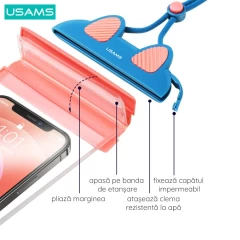 Husa USAMS Waterproof BAG Case for Mobile Phones with (7 inch max) (US-YD010) - Albastru Albastru
