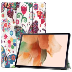 Husa pentru Samsung Galaxy Tab S7 Plus / S8 Plus / S7 FE - Techsuit FoldPro - Rose Gold Butterfly 