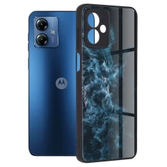 Husa pentru Motorola Moto G14 - Techsuit Glaze Series - Fiery Ocean Albastru 