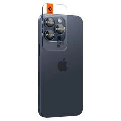 Folie Camera pentru iPhone 14 Pro  / 14 Pro Max / 15 Pro / 15 Pro Max (set 2) - Spigen Glas.tR Optik - Blue Titanium Albastru
