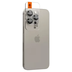 Folie Camera pentru iPhone 14 Pro  / 14 Pro Max / 15 Pro / 15 Pro Max (set 2) - Spigen Glas.tR Optik - Natural Titanium Bej