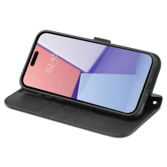 Husa pentru iPhone 15 Pro - Spigen Wallet S Pro - Black Negru